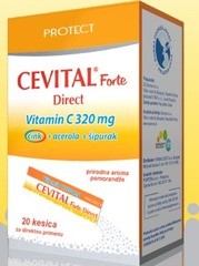 Vitar S.r.o. Cevital Forte Direct Granule 320mg Vitamina C Sa Zn Kesice 20 kom