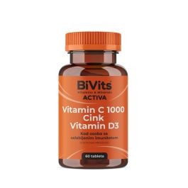 Abela Pharm Bivits Activa Vit C 1000 Cink Vit D3 1000 tableta 60 kom