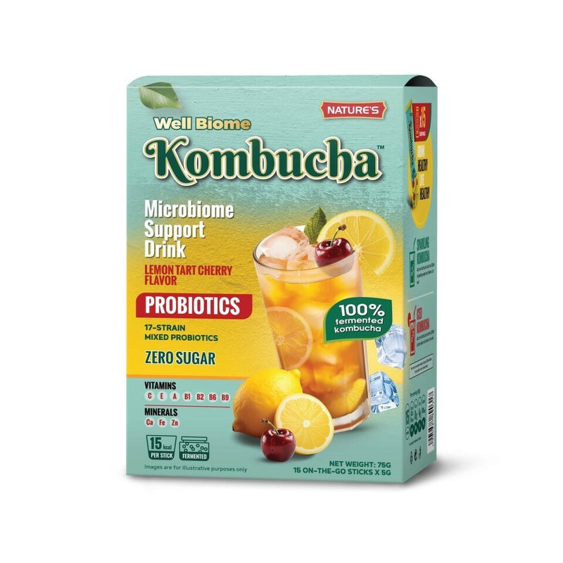 Global Natures Pharma GmbH Well Biome Kombuha Limun Višnja, 15 Kesica, 75 g