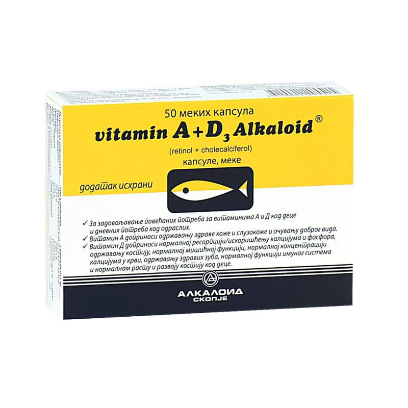 Alkaloid Vitamin A+d3 kapsula 50 kom Alkaloid