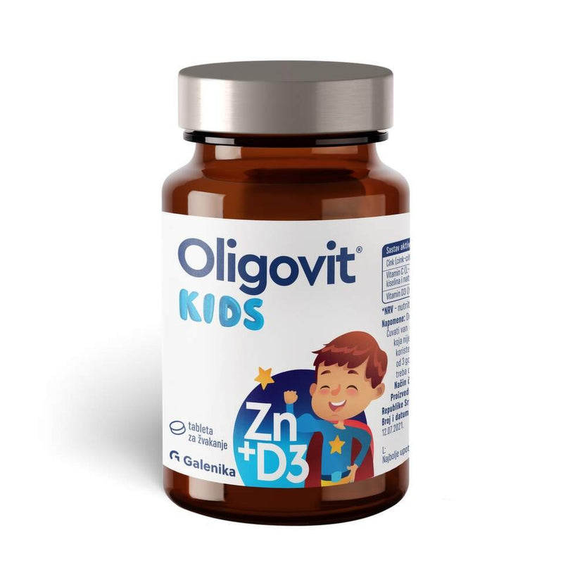 Oligovit Kids Zn+d3 tableta Za Zvakanje 60 kom