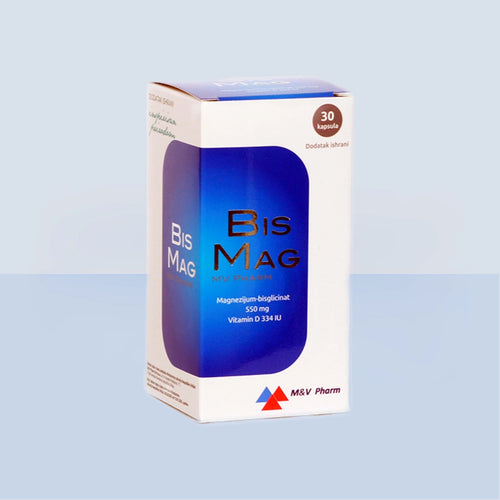 BisMag Magnezijum-bisglicinat + D3, 30 kapsula