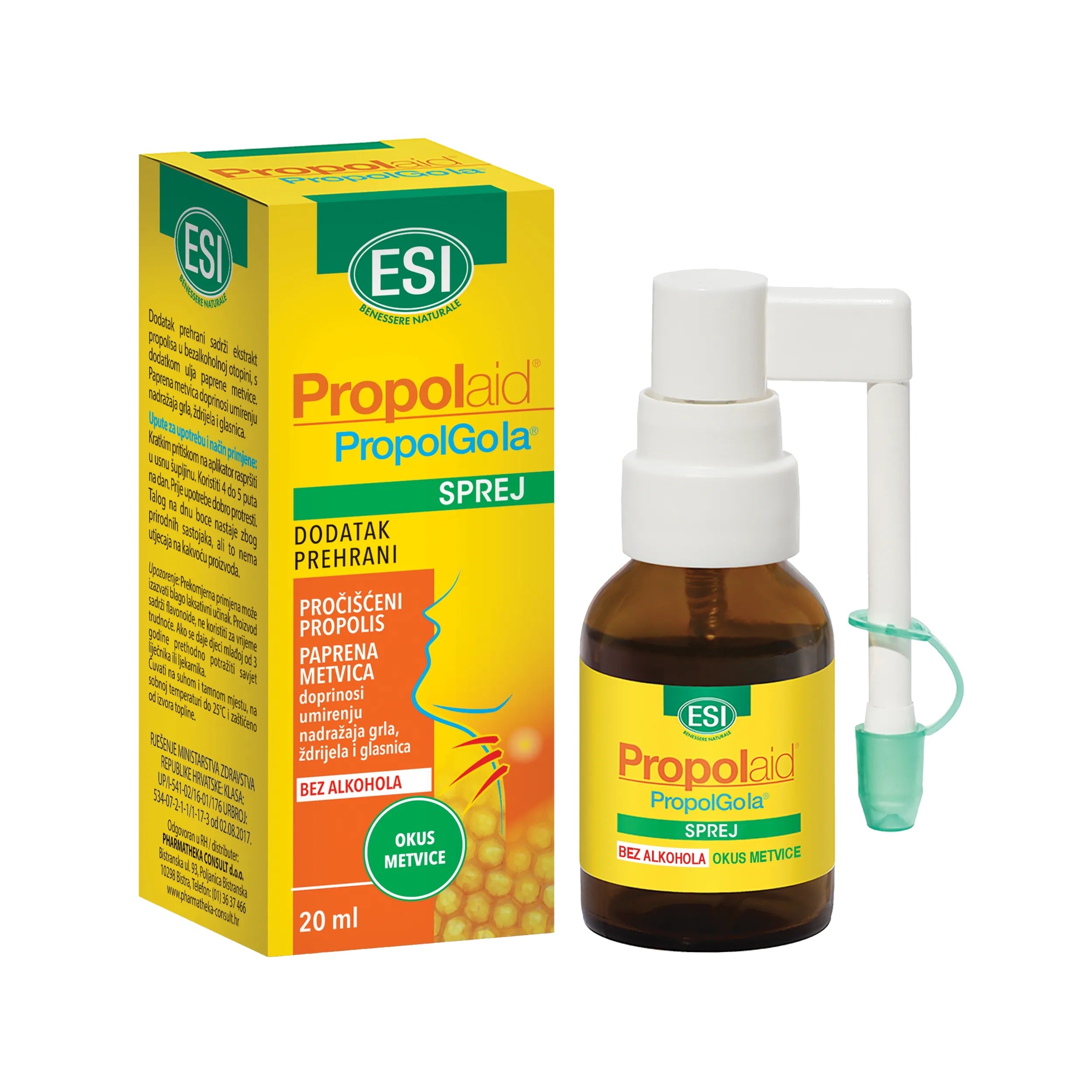 Esi Propolaid PropolGola sprej za grlo bez alkohola, 20 ml