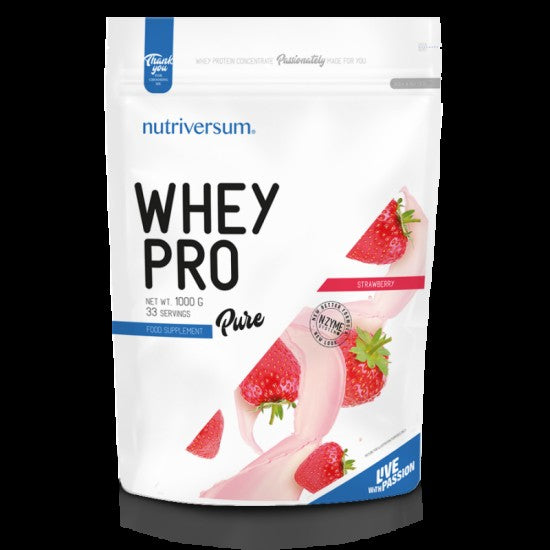 Nutriversum Whey Pro bela čokolada jagoda 1000g